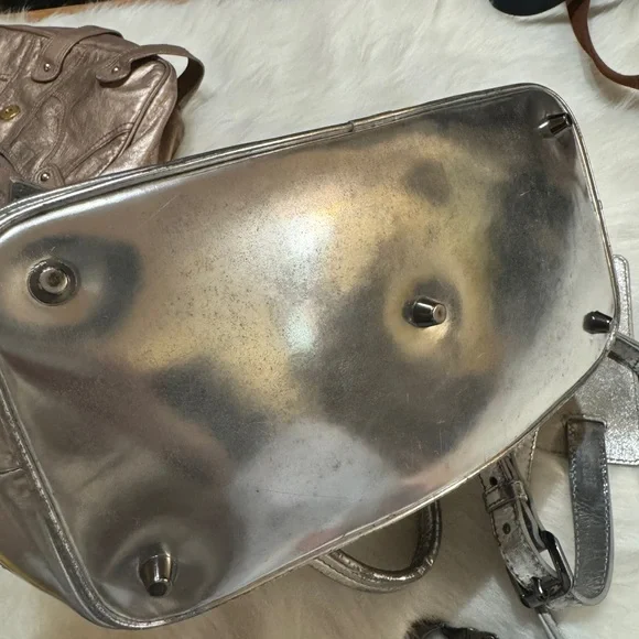 Burberry Metallic Silver and Checkered Tote Bag - Picture 11 of 11